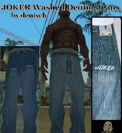 Calça jeans Joker Washed Denim para GTA San Andreas