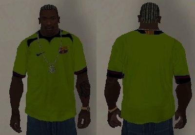 Camisa do Barcelona 2005 verde para GTA San Andreas