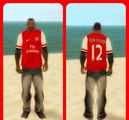 Camisa do jogador Giroud do Arsenal para GTA San Andreas
