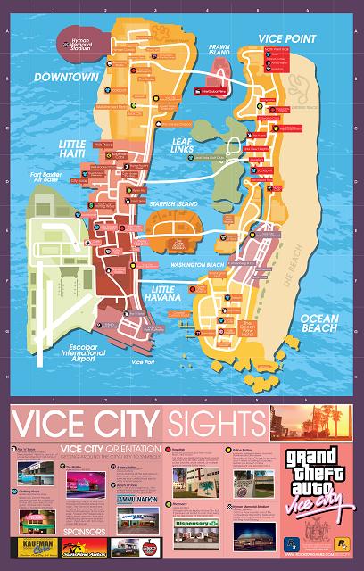 Mapa Oficial do GTA Vice City