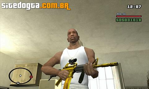 Fuzil M4 dourado para GTA San Andreas