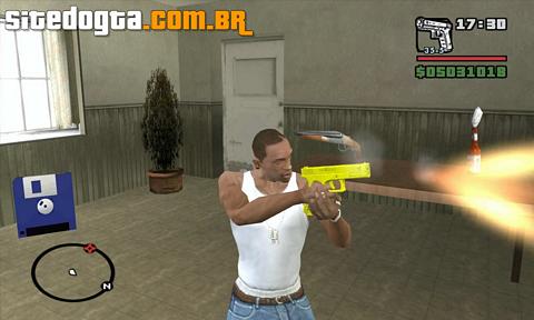Pistola Glock 18c dourada para GTA San Andreas