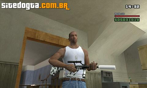 Fuzil SteyrAug A1 com silenciador e camuflagem para GTA San Andreas