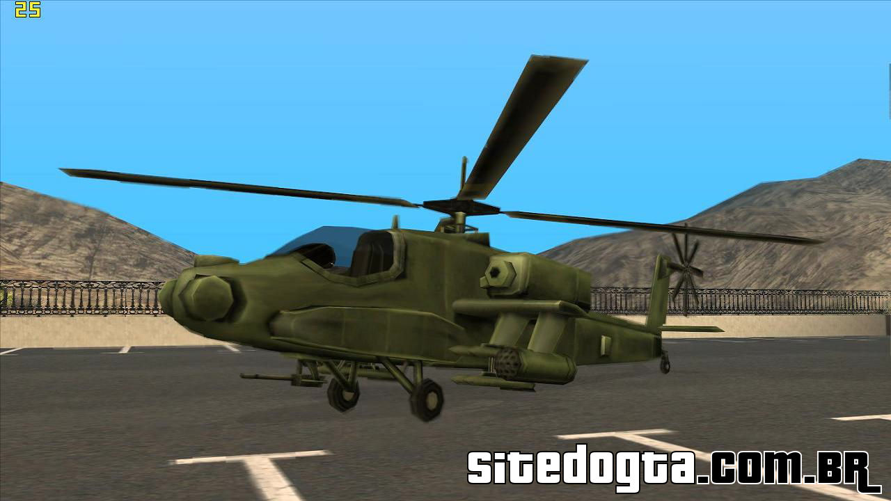 Código do helicóptero de guerra Hunter do GTA San Andreas 