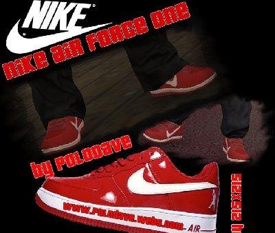 Skin do tênis Nike Air Force One Red