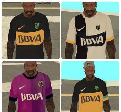 Quatro camisas do Boca Juniors para GTA San Andreas