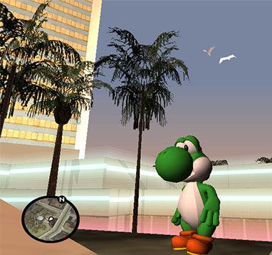 Skin do Yoshi do Mario para GTA San Andreas