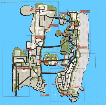 Mapa de casas a venda do do GTA Vice City