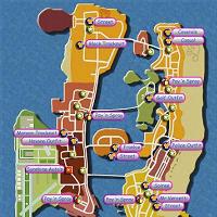 Mapa de Roupas de policia, estrelas e spray do GTA Vice City