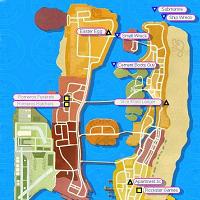 Mapa de Lugares interessantes do GTA Vice City